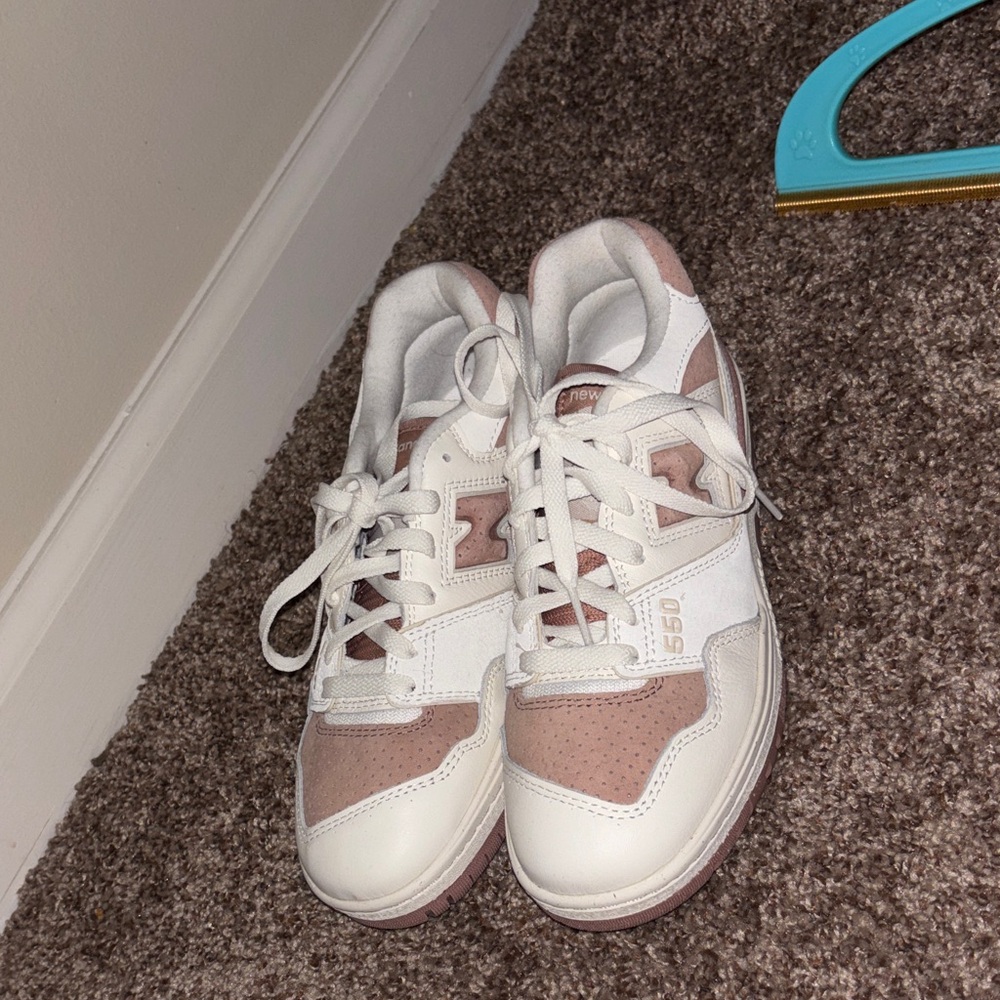 New Balance White and Pink Athletic Shoes